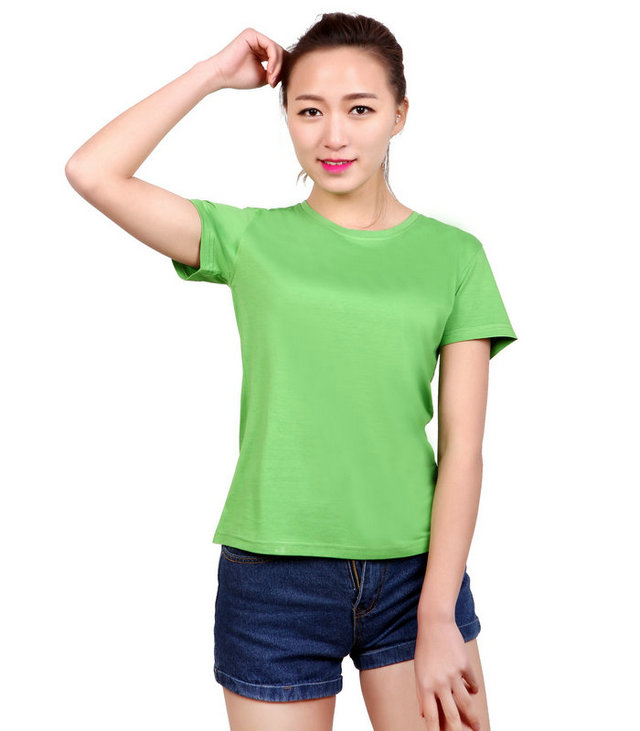 莱赛尔棉圆领文化衫女款绿色